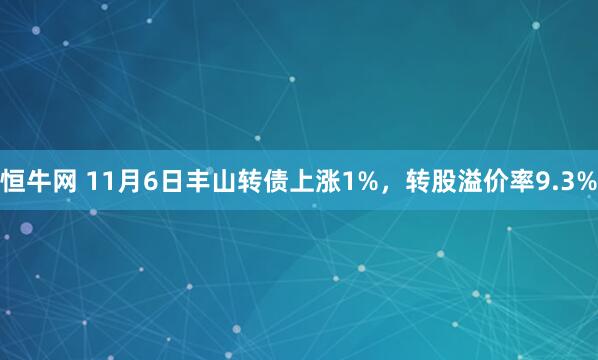 恒牛网 11月6日丰山转债上涨1%，转股溢价率9.3%